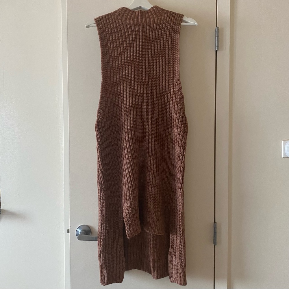 Missguided, Pink Ribbed Knit Mock Neck Sleeveless Dress, Size Small